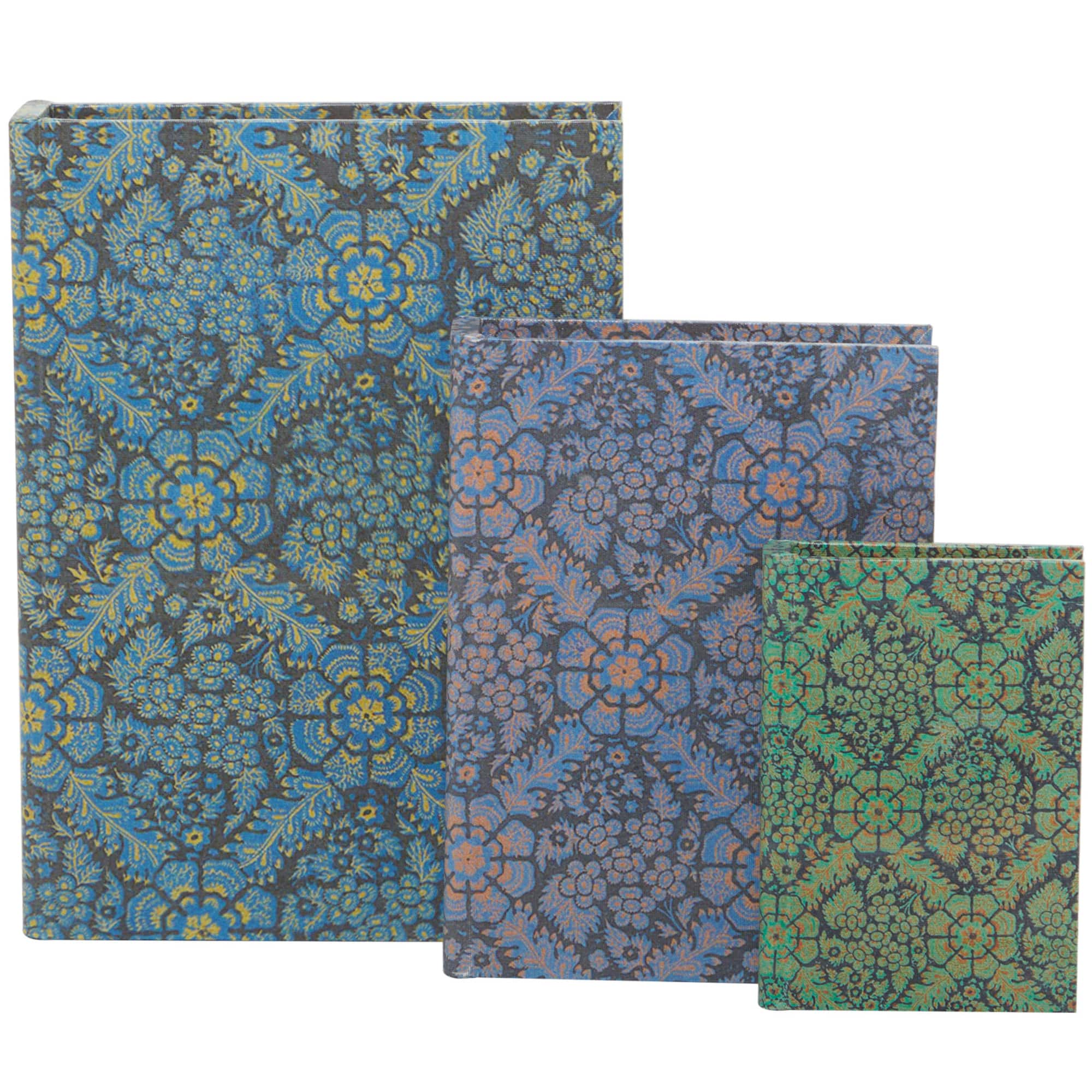 Geometric Floral Canvas Faux Book Box Set